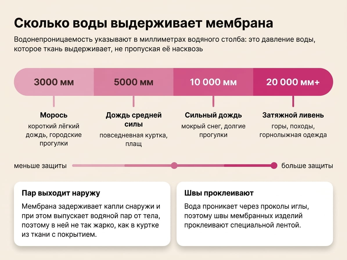 Непромокаемая ткань для уличной одежды